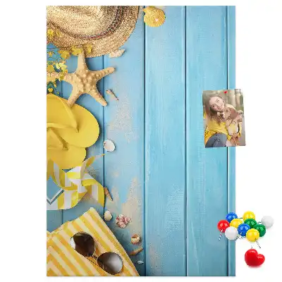 Beach elements wall cork memo board