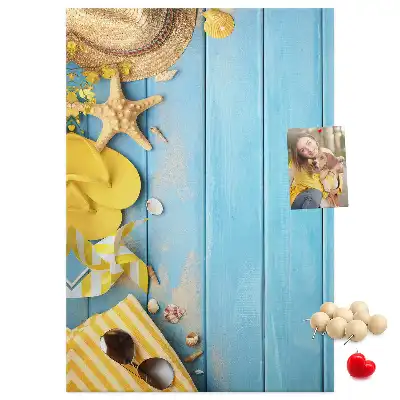 Beach elements wall cork memo board