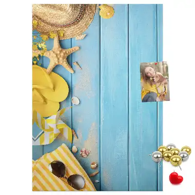 Beach elements wall cork memo board