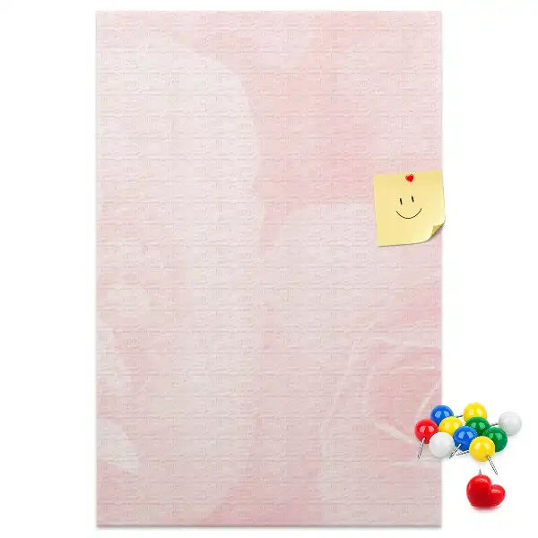 Red roses floral cork memo board
