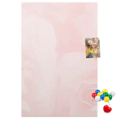 Red roses floral cork memo board