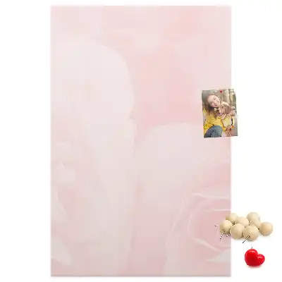 Red roses floral cork memo board
