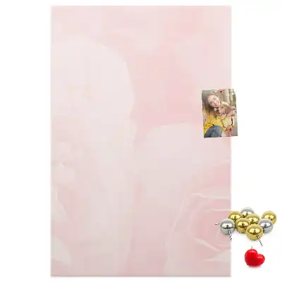 Red roses floral cork memo board