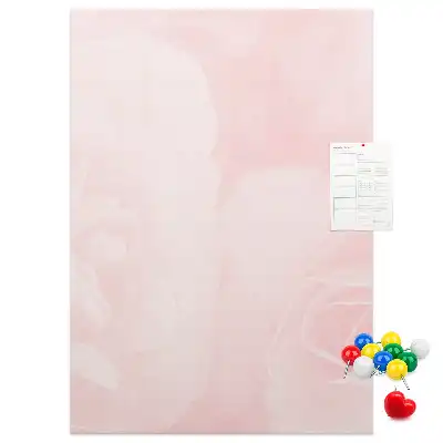 Red roses floral cork memo board