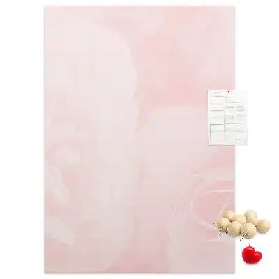 Red roses floral cork memo board