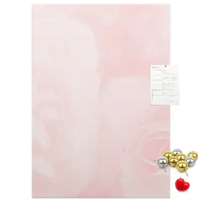 Red roses floral cork memo board