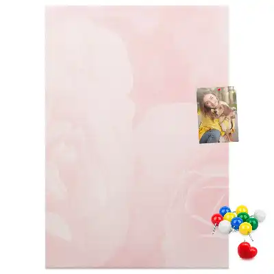 Red roses floral cork memo board