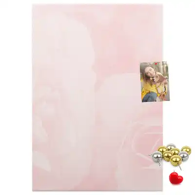 Red roses floral cork memo board