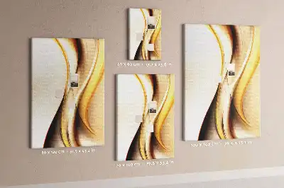 Cork pin board with a golden wave abstraction