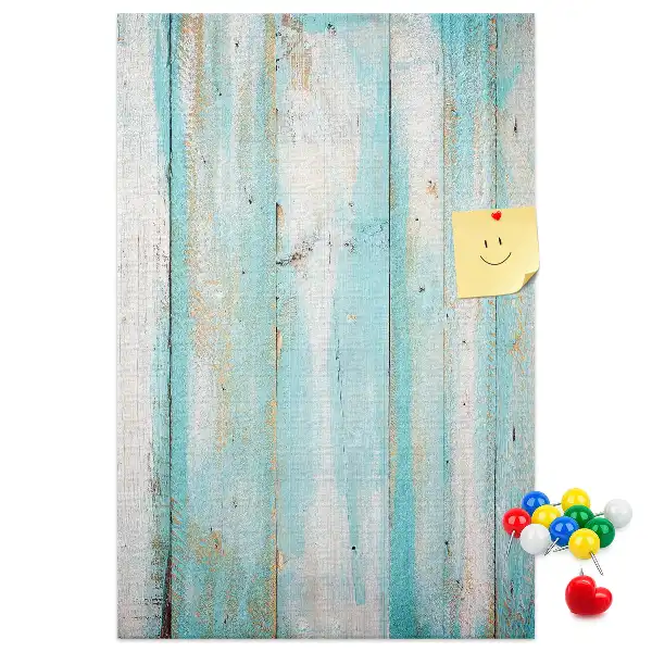 Aged retro wood wall cork memo board