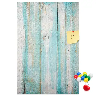 Aged retro wood wall cork memo board