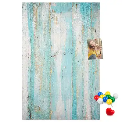 Aged retro wood wall cork memo board