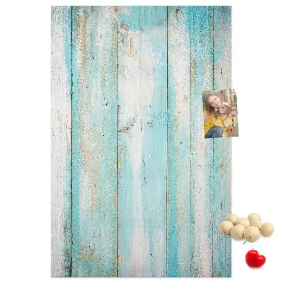 Aged retro wood wall cork memo board