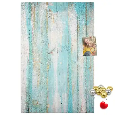 Aged retro wood wall cork memo board