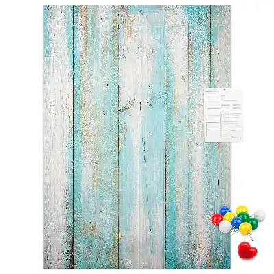 Aged retro wood wall cork memo board