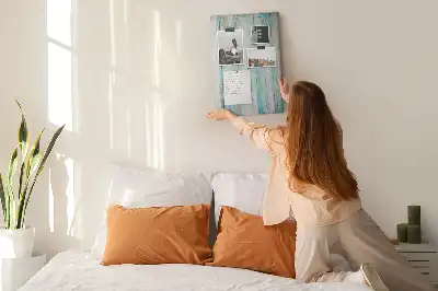 Aged retro wood wall cork memo board