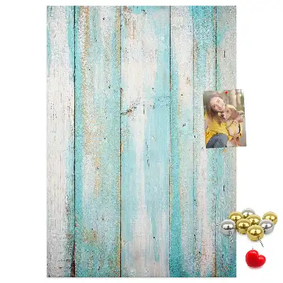 Aged retro wood wall cork memo board