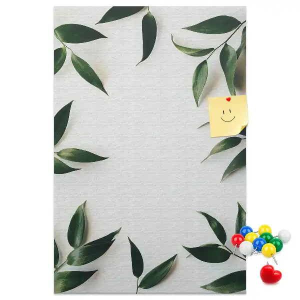 Green leaf finial cork pin board