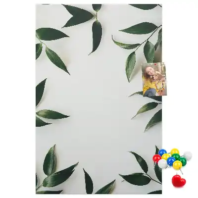 Green leaf finial cork pin board