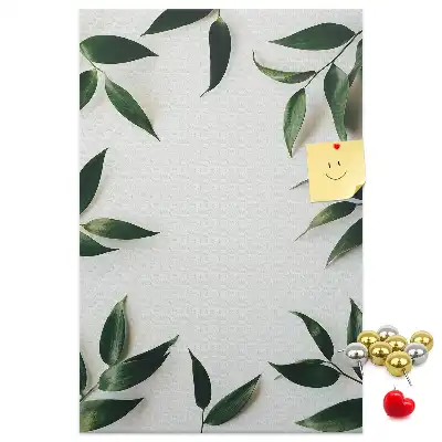 Green leaf finial cork pin board