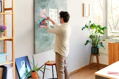 Wall cork memo board Marble block