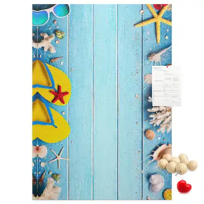Cork pin board Summer vacation time