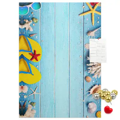 Cork pin board Summer vacation time