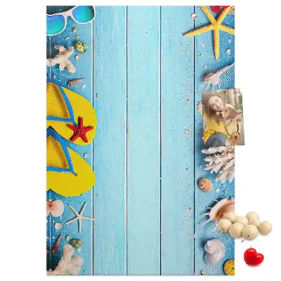 Cork pin board Summer vacation time