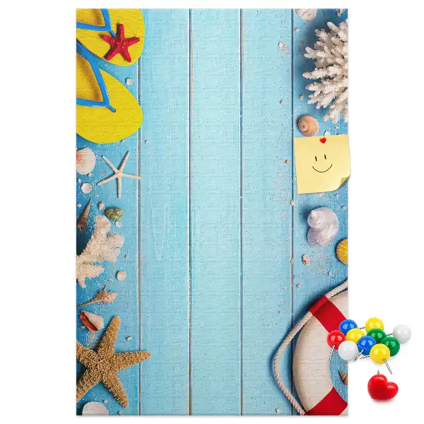 Cork Note Board with Beach Theme