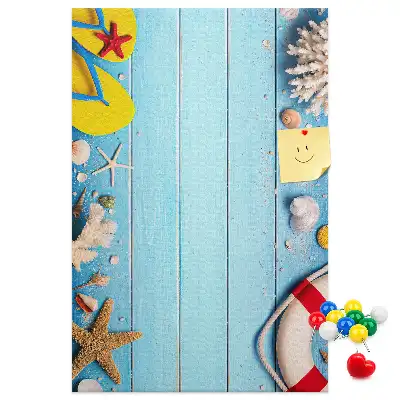 Cork Note Board with Beach Theme
