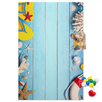 Cork Note Board with Beach Theme