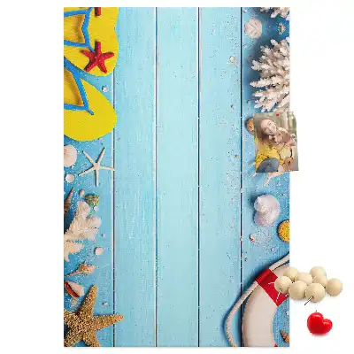 Cork Note Board with Beach Theme
