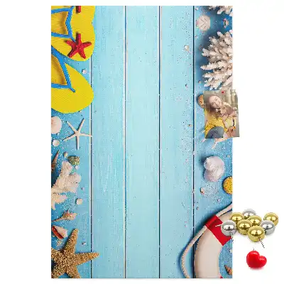 Cork Note Board with Beach Theme