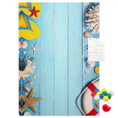 Cork Note Board with Beach Theme