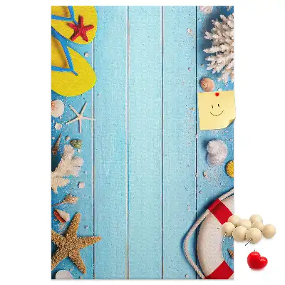 Cork Note Board with Beach Theme