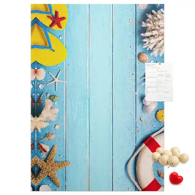 Cork Note Board with Beach Theme