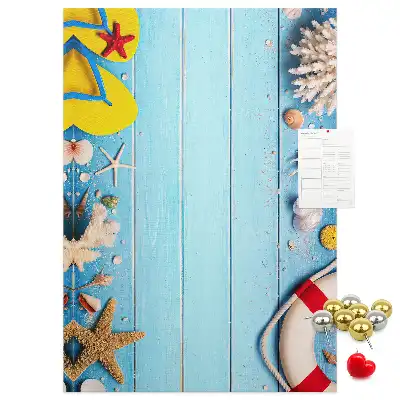 Cork Note Board with Beach Theme