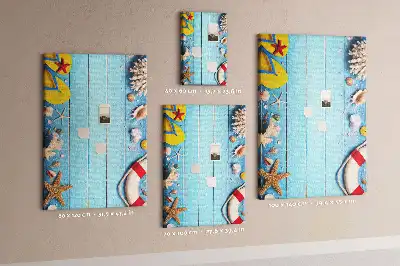 Cork Note Board with Beach Theme