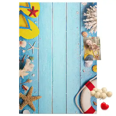 Cork Note Board with Beach Theme