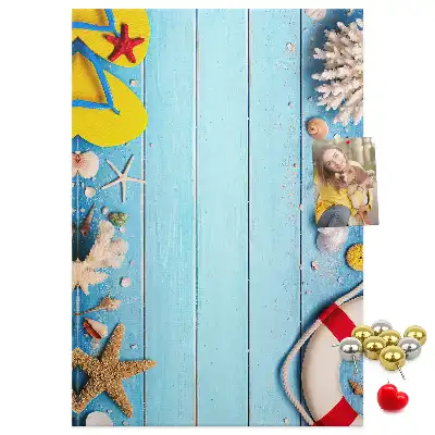 Cork Note Board with Beach Theme
