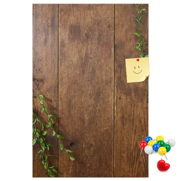 Rustic wood wall cork memo board