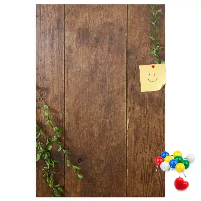 Rustic wood wall cork memo board