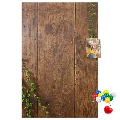 Rustic wood wall cork memo board