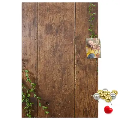 Rustic wood wall cork memo board