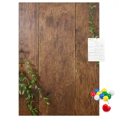 Rustic wood wall cork memo board