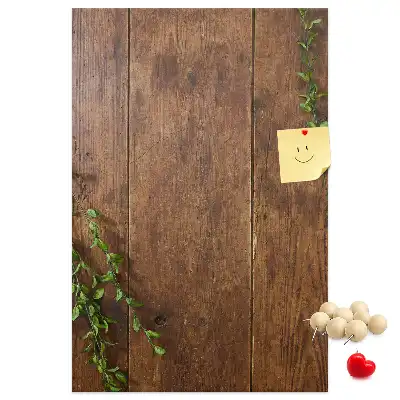 Rustic wood wall cork memo board