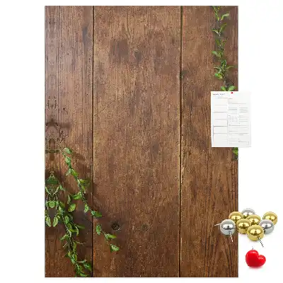 Rustic wood wall cork memo board