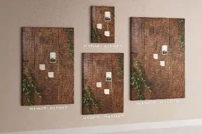 Rustic wood wall cork memo board