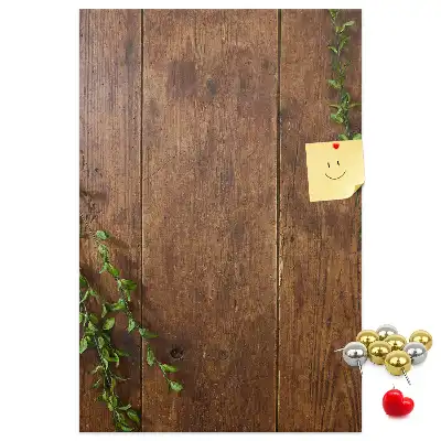 Rustic wood wall cork memo board