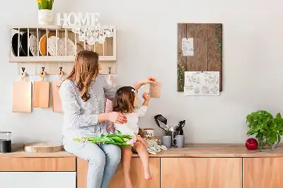 Rustic wood wall cork memo board